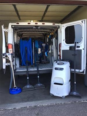 carpet cleaning van and equipment