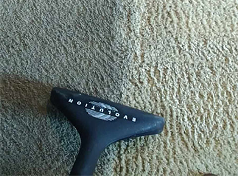 Before and after carpet cleaning