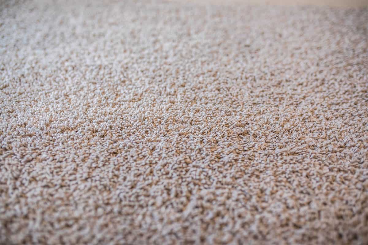 Polyester carpet in cream color