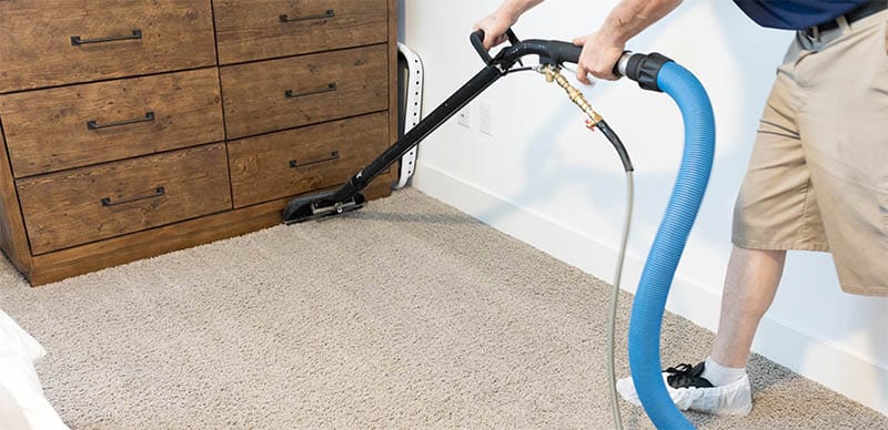 carpet cleaning traffic lanes in a bedroom