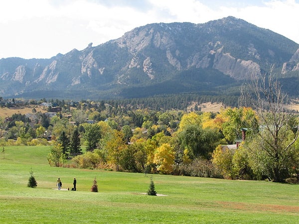 Boulder Colorado view of the flatirons