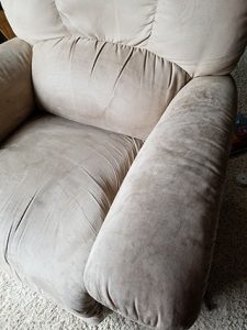 microfiber chair with soiled arms